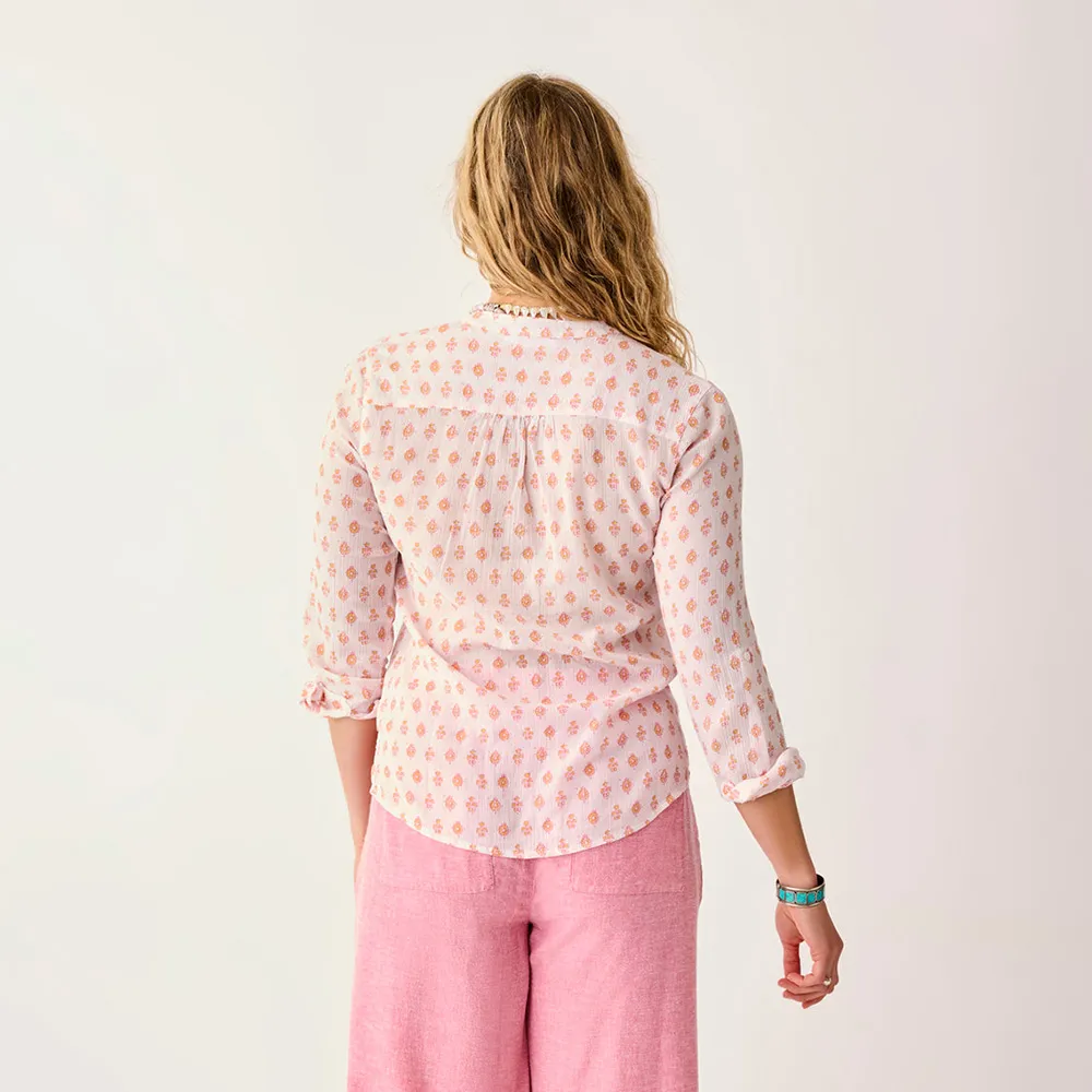 売れ筋商品|||カーブデザイン カットソー トップス レディース Dylan Gauze Shirt - Women's Pink Batik Carve Designs Women's Dylan Gauze Shirt Pink Batik